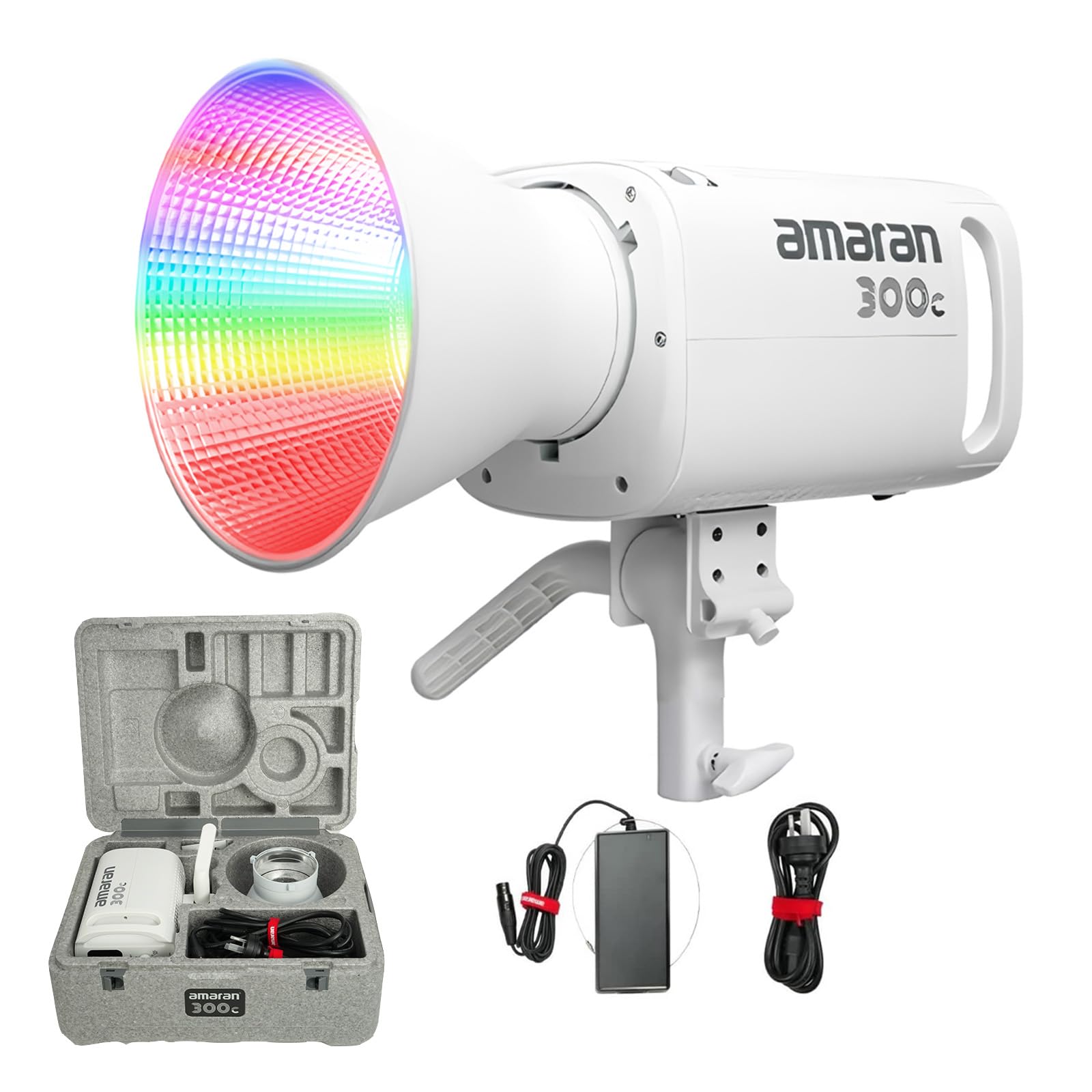Aputure Amaran 300C Full Color COB LED Video Light 300W RGBWW Color Temperature Adjustment APP Controllable 9 Types of FX Lighting Effects Bowens
Aputure Amaran 300C Full Color COB LED Video Light 300W RGBWW Color Temperature Adjustment APP Controllable 9 Types of FX Lighting Effects Bowens