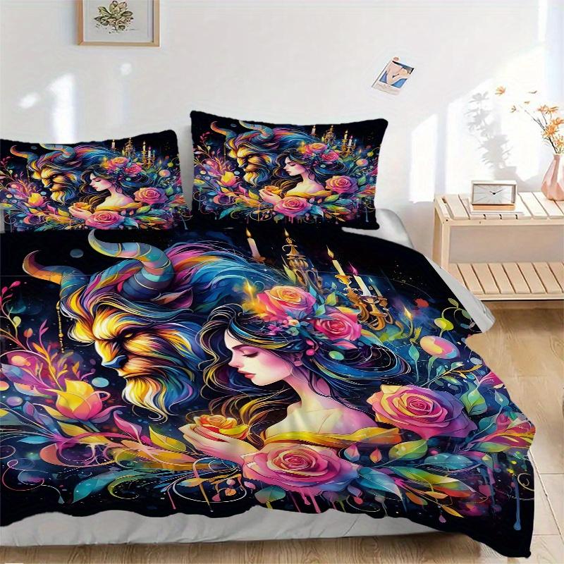 3pcs Beauty and the Beast Print Cover Set Ultra Soft, Breathable, and Comfortable Bedding with Stylish Design for Bedroom and Guest Room Decor 1 135x200cm
3pcs Beauty and the Beast Print Cover Set Ultra Soft, Breathable, and Comfortable Bedding with Stylish Design for Bedroom and Guest Room Decor 1 135x200cm