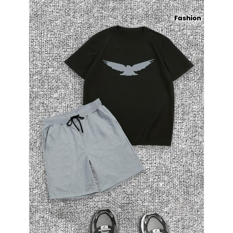 Men s sports short-sleeved suit, summer trendy T-shirt and shorts suit S
Men s sports short-sleeved suit, summer trendy T-shirt and shorts suit S