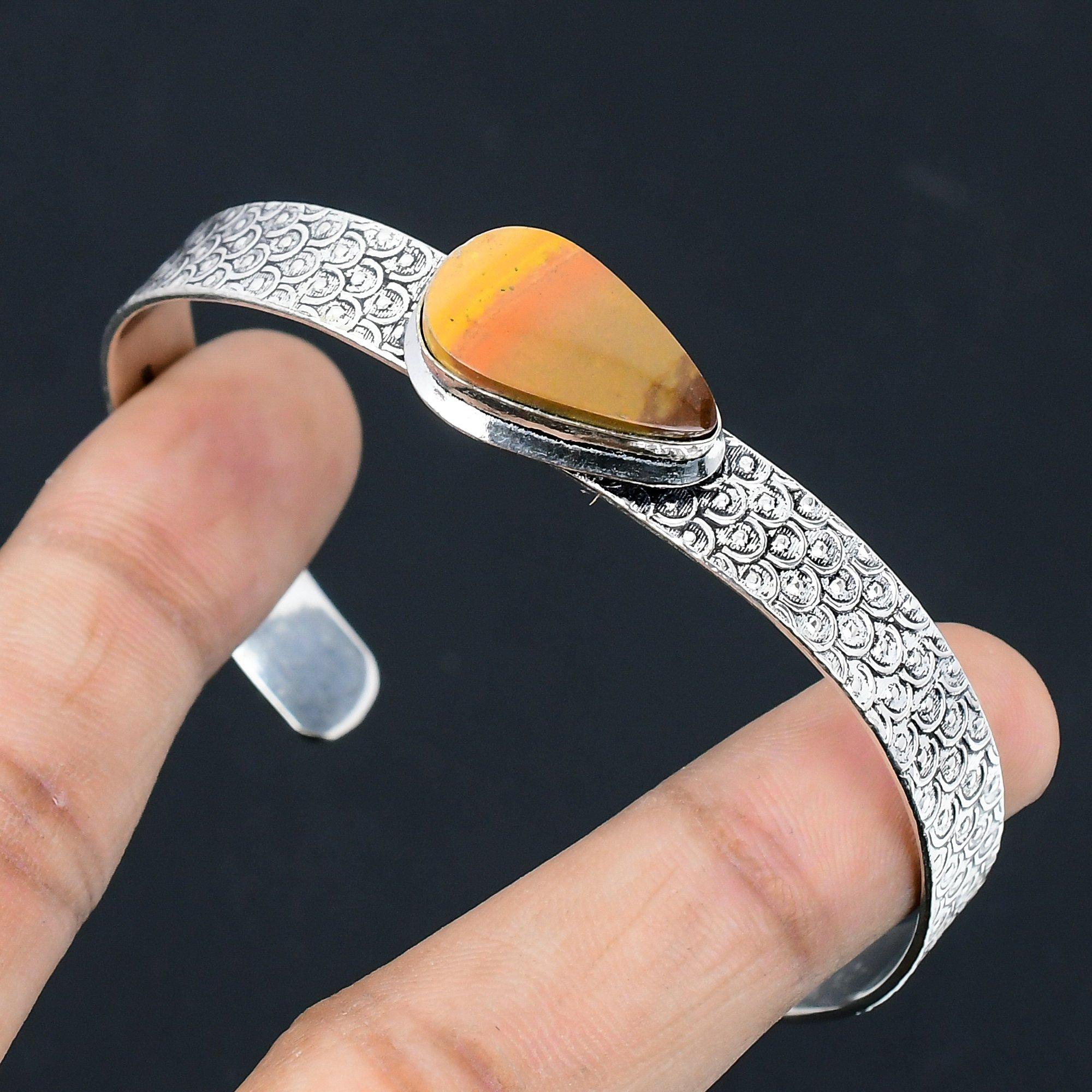 Womens day Sale Sterling Silver Mookaite Gemstone Handmade Anniversary Bangle Adjustable
Womens day Sale Sterling Silver Mookaite Gemstone Handmade Anniversary Bangle Adjustable