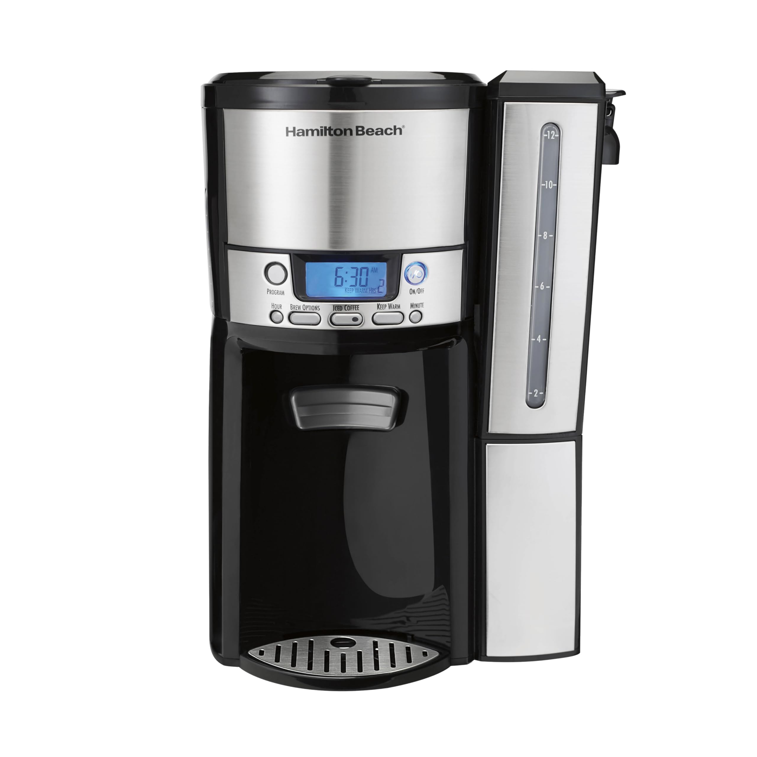Hamilton Beach Coffee Maker 12 Cup Capacity Internal Storage Coffee Pot Brewing Steel (47950) & Black/Stainless
Hamilton Beach Coffee Maker 12 Cup Capacity Internal Storage Coffee Pot Brewing Steel (47950) & Black/Stainless