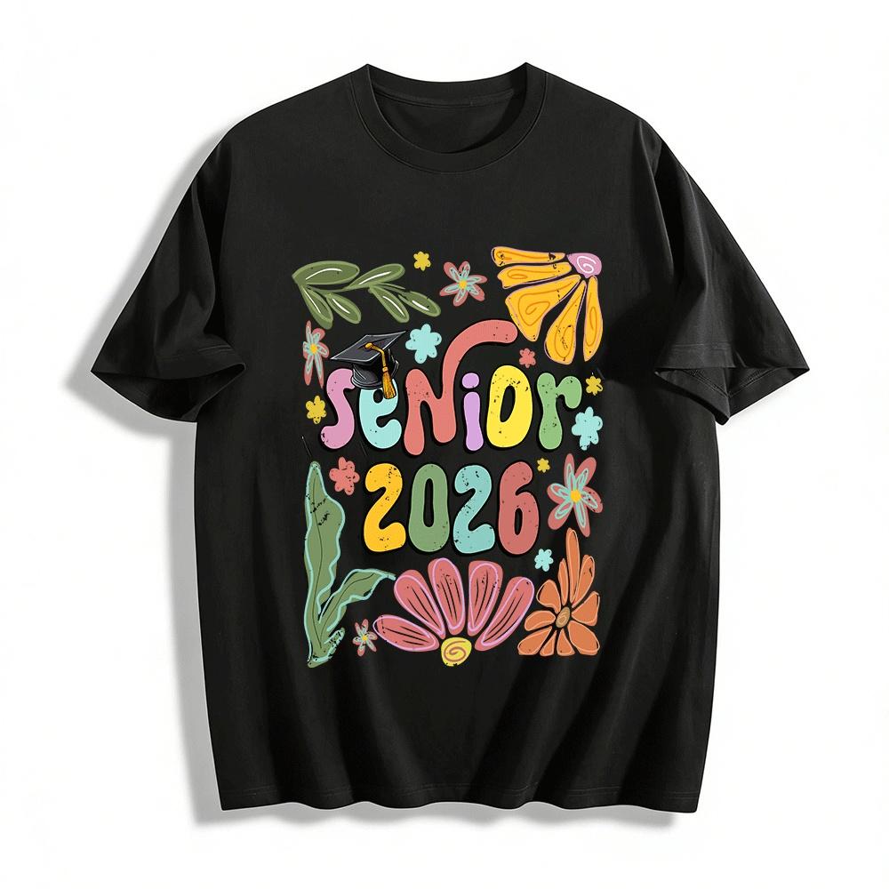 Senior 2026 Graduation Groovy Floral Print Casual Tee Pure cotton T-shirt XXS
Senior 2026 Graduation Groovy Floral Print Casual Tee Pure cotton T-shirt XXS