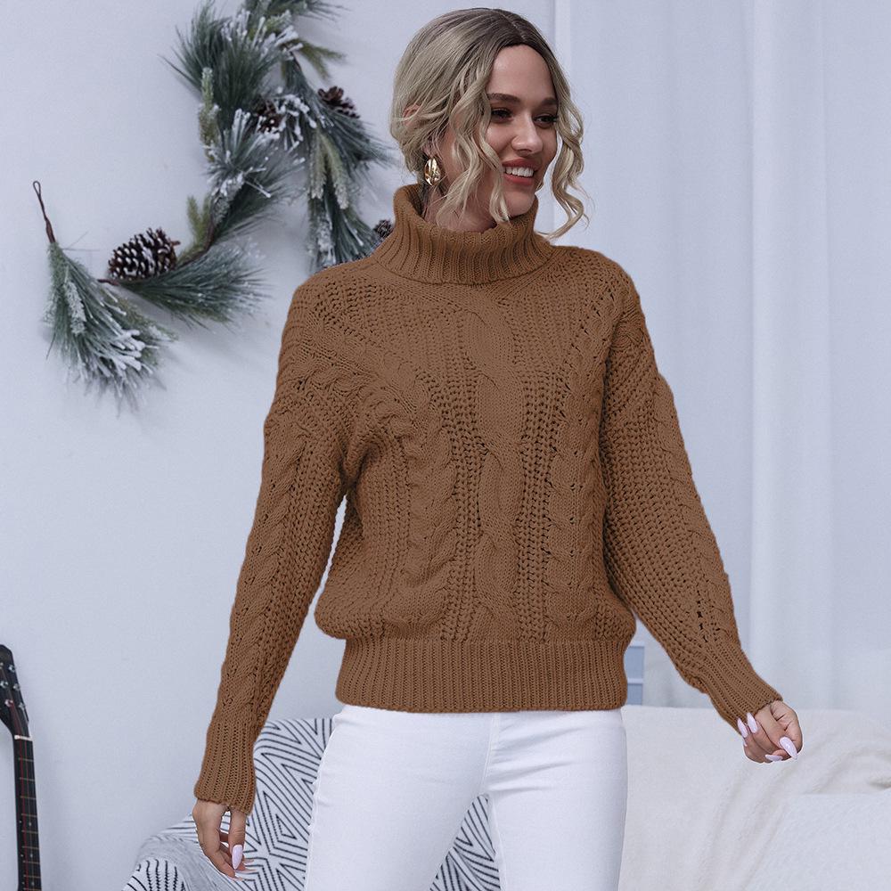 European & American Style Solid Color Cable Knit Turtleneck Sweater - Versatile Autumn/Winter Pullover Extra Large коричневий
European & American Style Solid Color Cable Knit Turtleneck Sweater - Versatile Autumn/Winter Pullover Extra Large коричневий