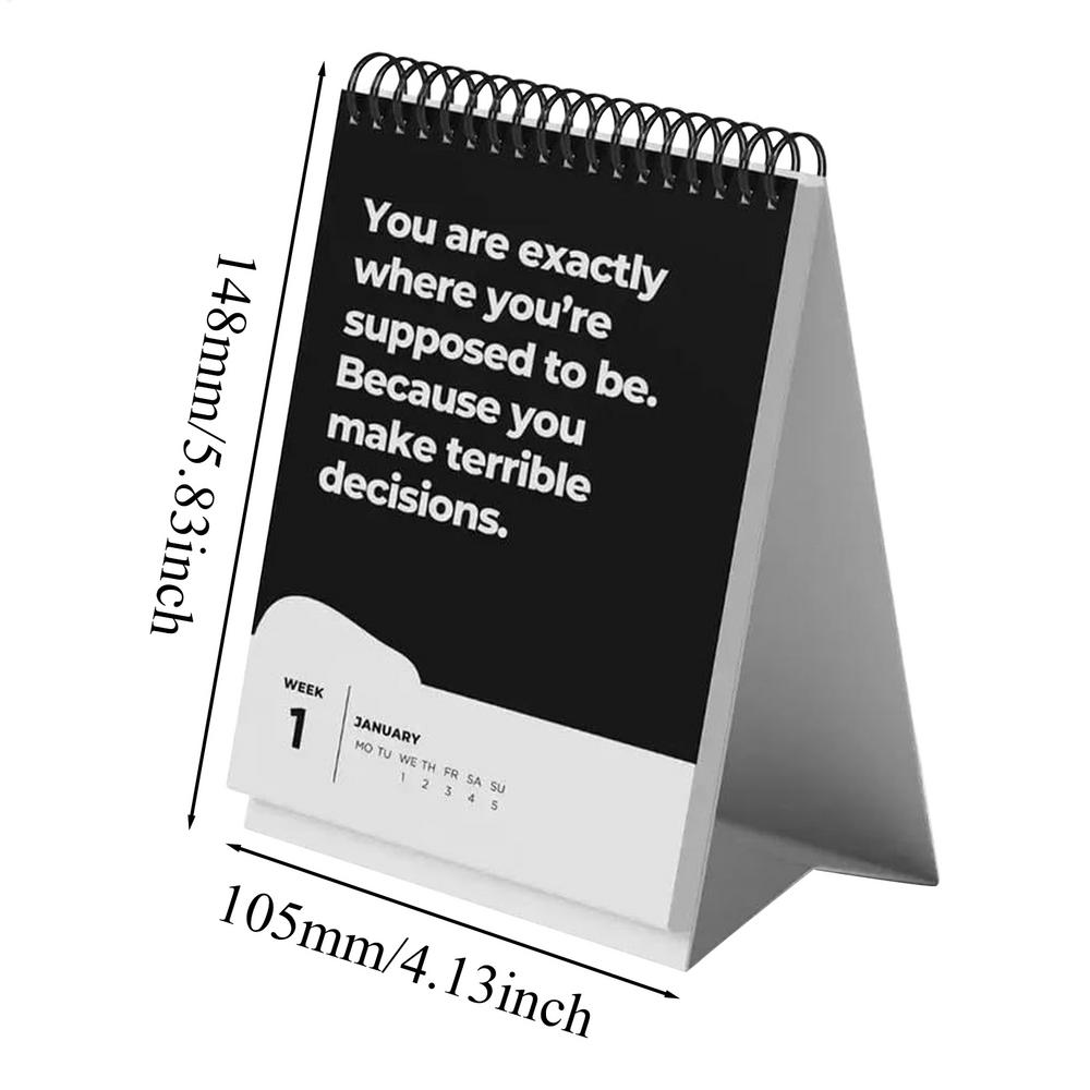 Настольный календарь 2025 черный Юмор Настольный календарь с псевдовдохновляющими фразами Органайзер для студенческого стола Негативные цитаты чёрный
Настольный календарь 2025 черный Юмор Настольный календарь с псевдовдохновляющими фразами Органайзер для студенческого стола Негативные цитаты чёрный