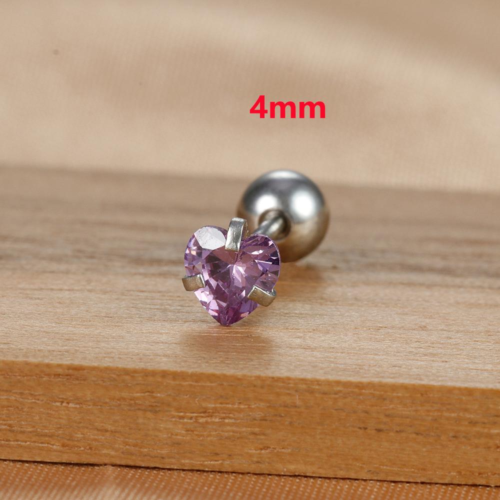 1PC Heart Stianless Steel Ear Studs Purple Crystal Stud Earrings 3-8mm Screw-Back Gold Color Cartilage Earrings Piercing Jewelry
1PC Heart Stianless Steel Ear Studs Purple Crystal Stud Earrings 3-8mm Screw-Back Gold Color Cartilage Earrings Piercing Jewelry
