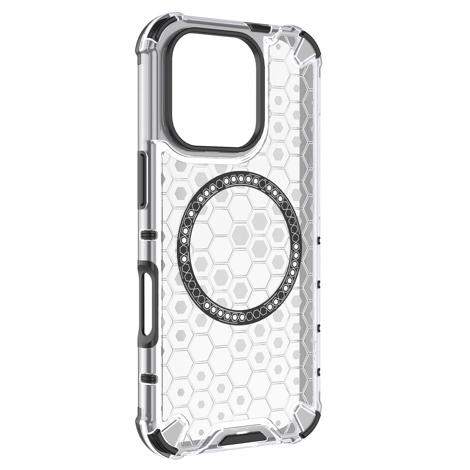 For iPhone 16 Pro Max Magnetic Case TPU+PC Dual Layer Honeycomb Phone Cover Transparent 
For iPhone 16 Pro Max Magnetic Case TPU+PC Dual Layer Honeycomb Phone Cover Transparent