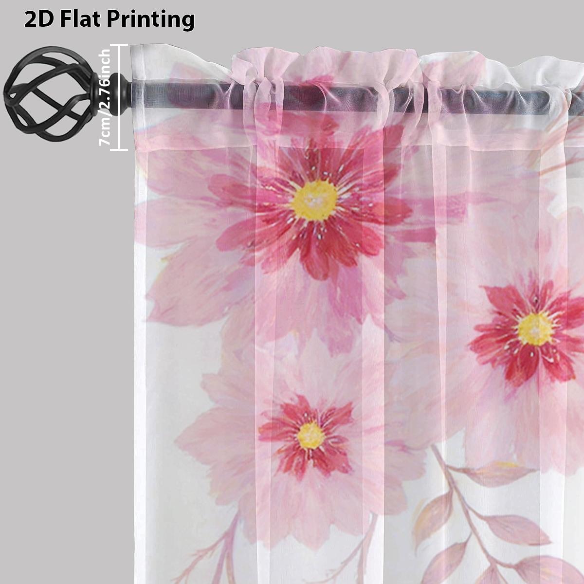 Sheer Voile Curtain Pink Peach Blossom Butterfly Print Drape Romantic Floral Window Curtains Light Filtering Made Of Polyester W100*H70(CM)-Grommet top&1PCS
Sheer Voile Curtain Pink Peach Blossom Butterfly Print Drape Romantic Floral Window Curtains Light Filtering Made Of Polyester W100*H70(CM)-Grommet top&1PCS