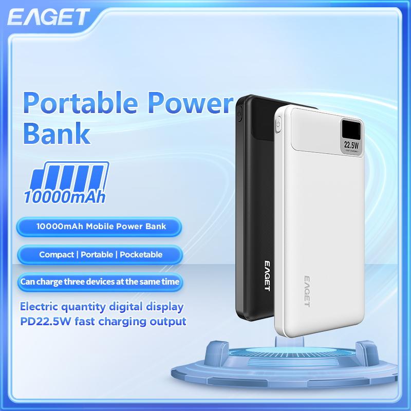EAGET Portable Charger 22.5w 10000mAh Equipped with LED digitaldisplay fast Charging, suports Charging Multiple Devices At The same Time чорний
EAGET Portable Charger 22.5w 10000mAh Equipped with LED digitaldisplay fast Charging, suports Charging Multiple Devices At The same Time чорний