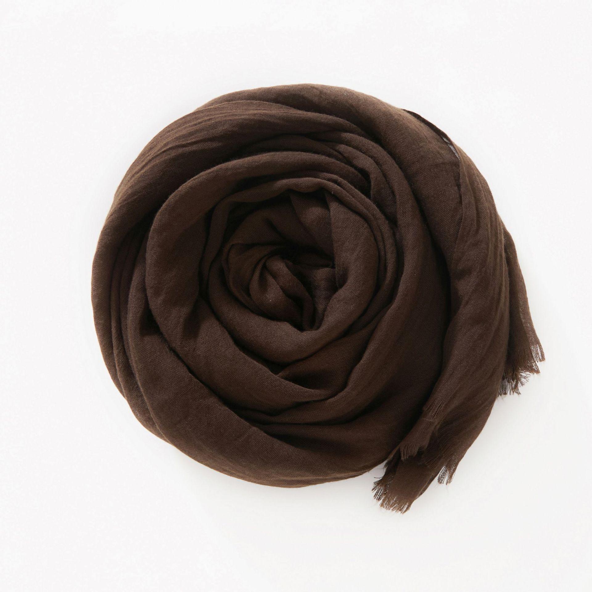 Новый осенне-зимний длинный однотонный хлопково-льняной шарф, женское дорожное пляжное полотенце, шарф-шаль для защиты от солнца коричневый
Новый осенне-зимний длинный однотонный хлопково-льняной шарф, женское дорожное пляжное полотенце, шарф-шаль для защиты от солнца коричневый