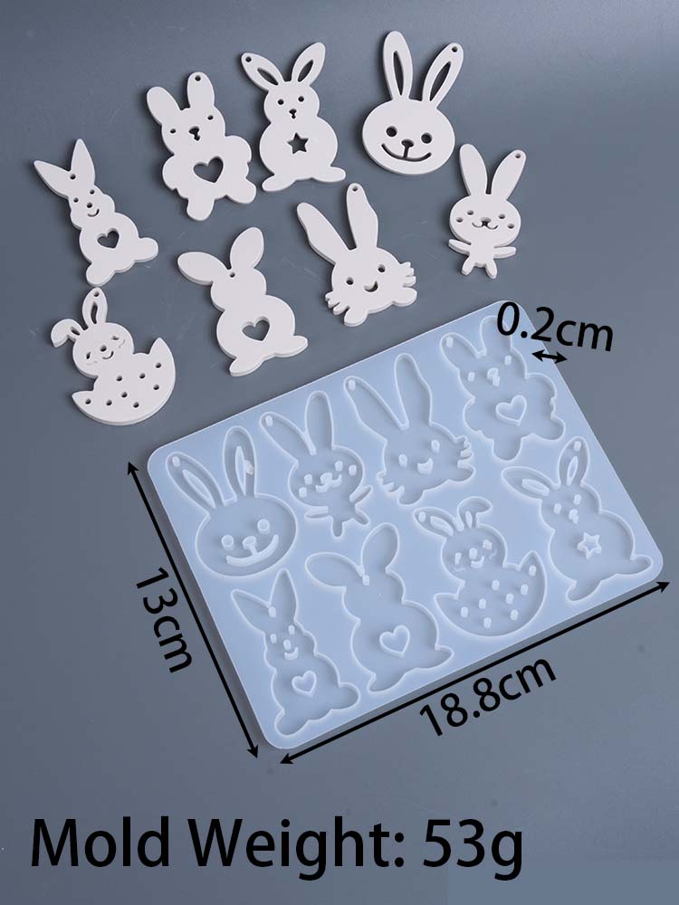 3D Cartoon Rabbit Pendant Mold DIY Heart Bunny Plaster Resin Silicone Molds Earring Keychain Jewelry Craft Making Home Easter De
3D Cartoon Rabbit Pendant Mold DIY Heart Bunny Plaster Resin Silicone Molds Earring Keychain Jewelry Craft Making Home Easter De