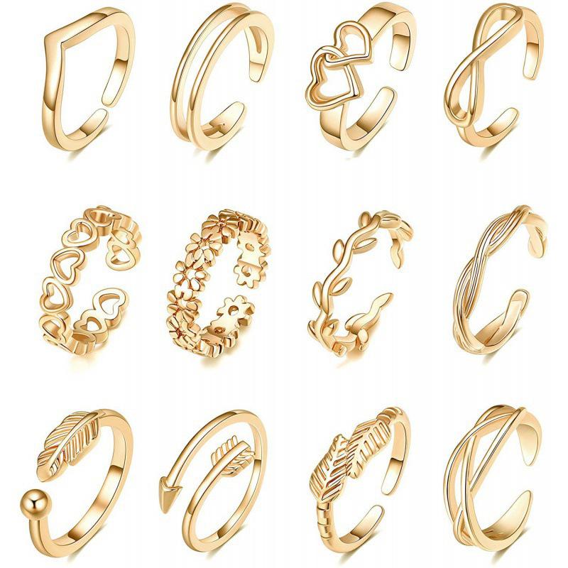 12-Piece Vintage Adjustable Beach Toe and Pinky Rings with Hollow Heart Designs Open adjustable
12-Piece Vintage Adjustable Beach Toe and Pinky Rings with Hollow Heart Designs Open adjustable