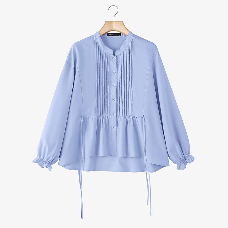 ZANZEA Женская повседневная свободная блузка с воротником-стойкой и длинными рукавами 5XL синий
ZANZEA Женская повседневная свободная блузка с воротником-стойкой и длинными рукавами 5XL синий