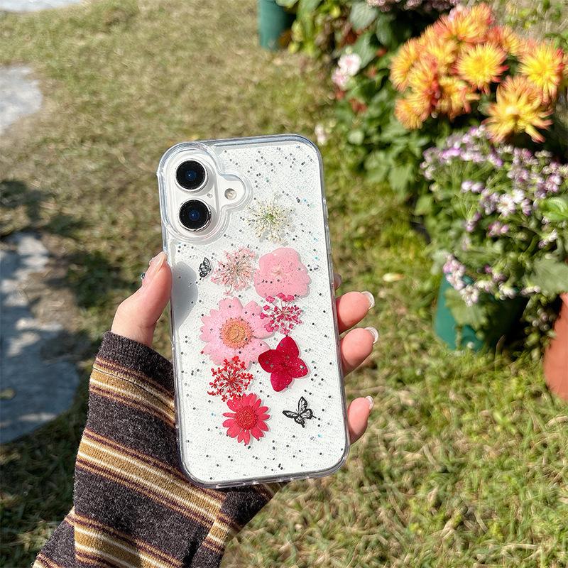 Glitter Real Flower Dried Flower Mobile Phone Case For Iphone17 Transparent Apple 16Promax Chrysanthemum Butterfly 15 iPhone 7/8/SE 2020
Glitter Real Flower Dried Flower Mobile Phone Case For Iphone17 Transparent Apple 16Promax Chrysanthemum Butterfly 15 iPhone 7/8/SE 2020