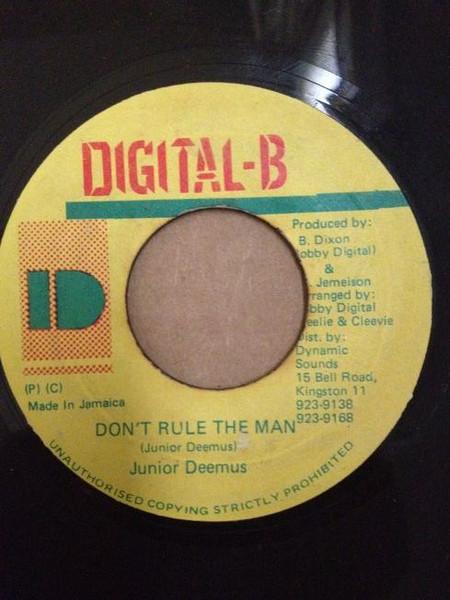 7inch Record JUNIOR DEMUS Dont Rule The Man NONE DigitalB 1990 Jamaica Reggae Ska Dub Used
7inch Record JUNIOR DEMUS Dont Rule The Man NONE DigitalB 1990 Jamaica Reggae Ska Dub Used