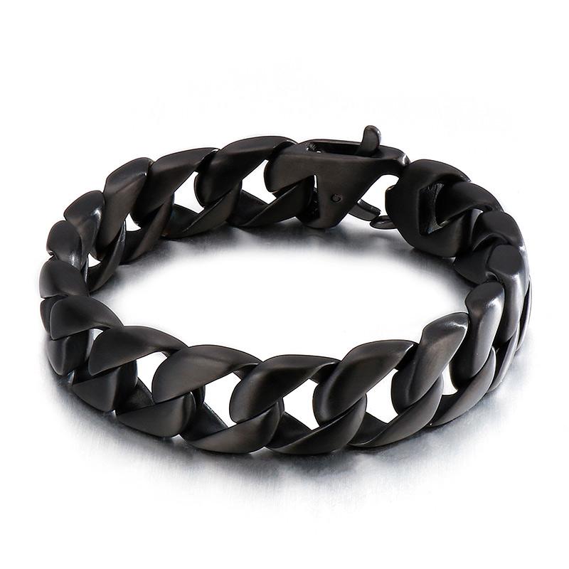Kalen Black Cuban Link Men s Bracelet Gothic Style 15mm Thick Chain Stainless Steel Party Jewelry Simple Brushed Polished Gift 20cm
Kalen Black Cuban Link Men s Bracelet Gothic Style 15mm Thick Chain Stainless Steel Party Jewelry Simple Brushed Polished Gift 20cm