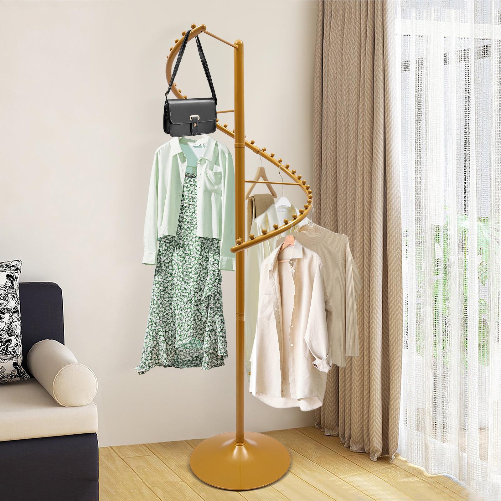 360° Rotating Garment Rack Spiral Clothing Display Stand, Modern Gold Iron Drying Rack, Storage Organizer for Hat,Scarve&Clothe золотой
360° Rotating Garment Rack Spiral Clothing Display Stand, Modern Gold Iron Drying Rack, Storage Organizer for Hat,Scarve&Clothe золотой