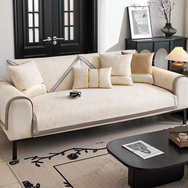 Легкая роскошная подушка для дивана, современная, высококачественная, всесезонная, противоскользящая, летняя, шенилловая, кожаная, чехол для сиденья, ткань 70*70cm