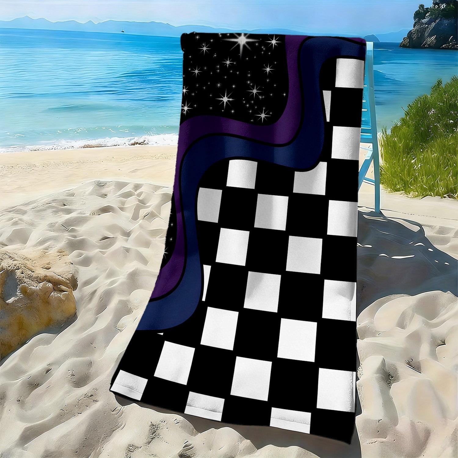 Black and white checkered starry sky polyester microfiber beach towel is highly absorbent, suitable swimming and beach outings W40*H60(CM)
Black and white checkered starry sky polyester microfiber beach towel is highly absorbent, suitable swimming and beach outings W40*H60(CM)
