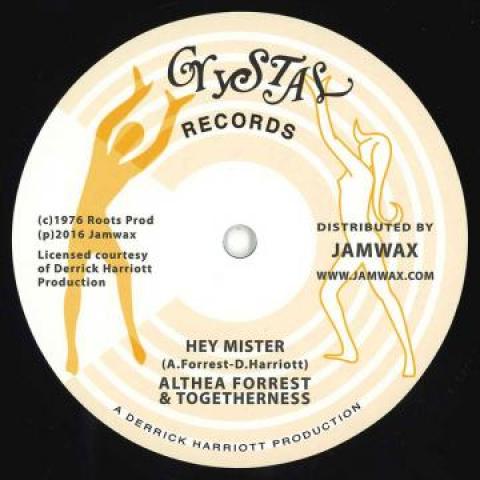 12inch Record ALTHEA FORREST, TOGETHERNESS - Hey Mister (warp) JAMWAXMAXI03 Crystal/Jamwax 1976 Europe Reggae, Ska & Dub
12inch Record ALTHEA FORREST, TOGETHERNESS - Hey Mister (warp) JAMWAXMAXI03 Crystal/Jamwax 1976 Europe Reggae, Ska & Dub