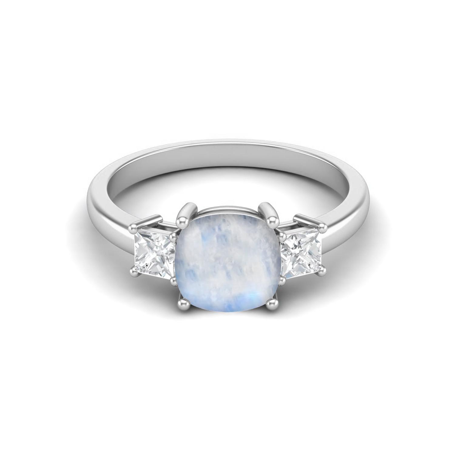 925 Sterling Silver 7 MM Cushion Shape Moonstone Three Stone Engagement Women Ring 9 білий
925 Sterling Silver 7 MM Cushion Shape Moonstone Three Stone Engagement Women Ring 9 білий