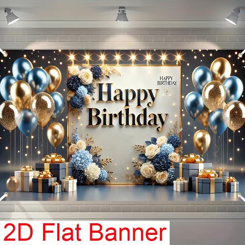 2D Happy Birthday Background Cloth Blue Gold with Gift Boxes & Floral Arrangements Banne 47.2x31.5inch/120*80cm
2D Happy Birthday Background Cloth Blue Gold with Gift Boxes & Floral Arrangements Banne 47.2x31.5inch/120*80cm