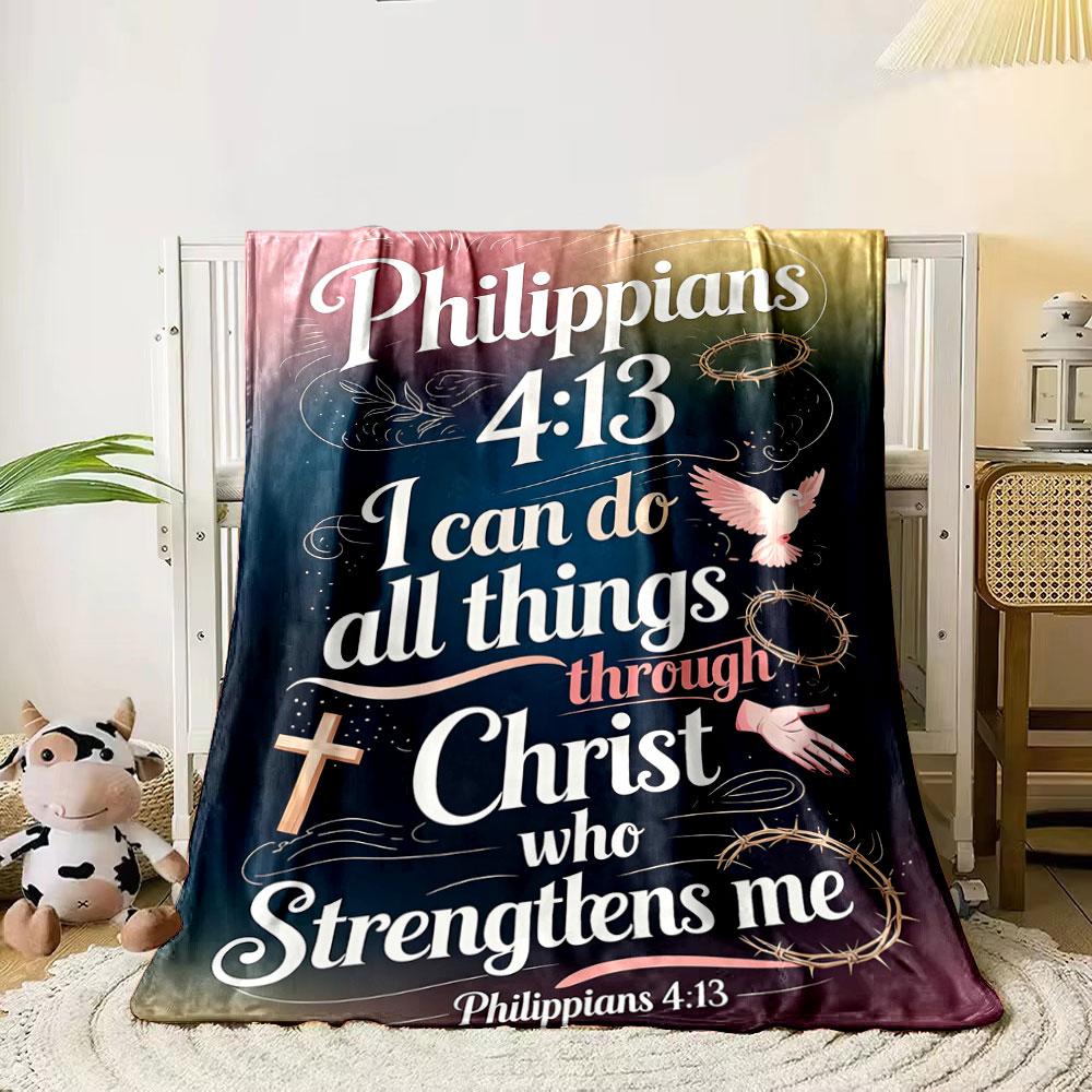 Biblical verse with decorative elements: dove, cross, crown of thorns, hand. for all seasons blanket lunch break throw gift 80cm x 120cm
Biblical verse with decorative elements: dove, cross, crown of thorns, hand. for all seasons blanket lunch break throw gift 80cm x 120cm