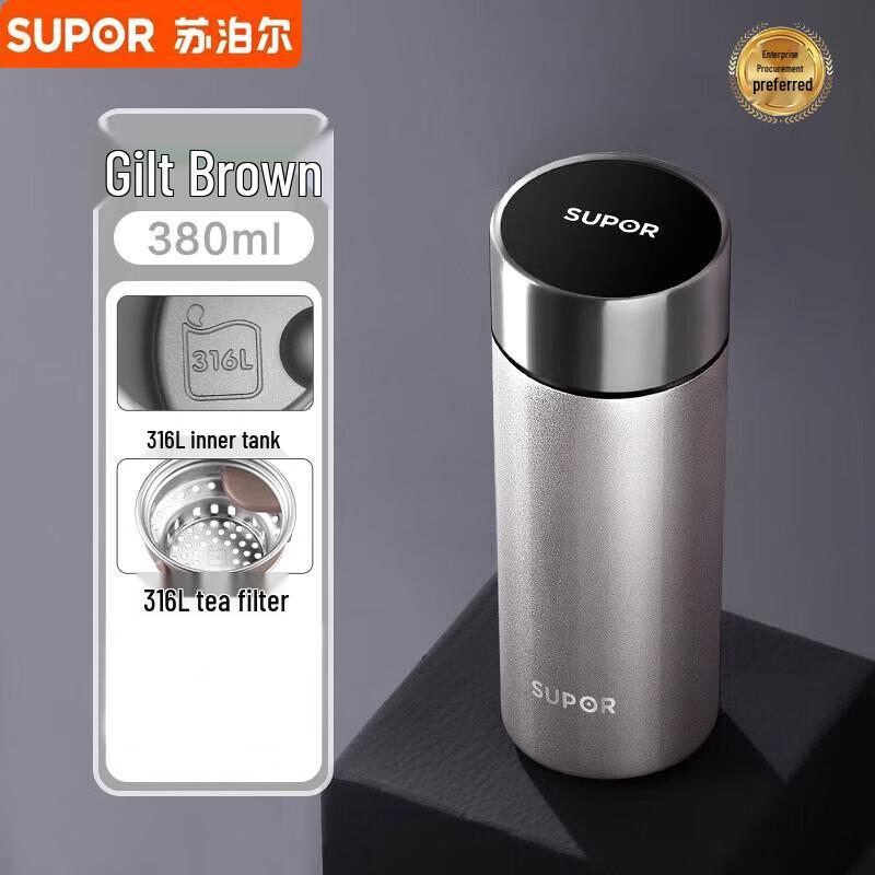 SUPOR 316L Stainless Steel Insulated Travel Mug 380ml
SUPOR 316L Stainless Steel Insulated Travel Mug 380ml