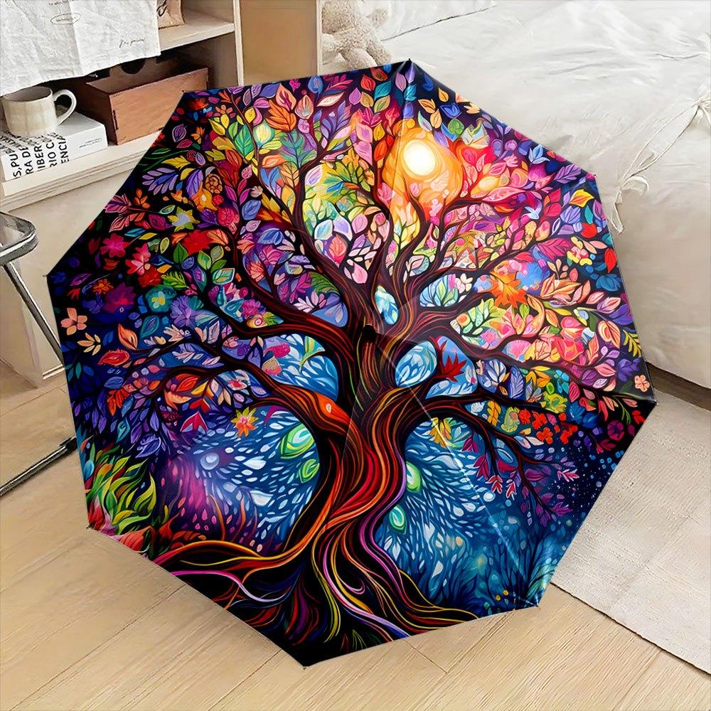 Automatic Folding Umbrella Colorful tree with swirling branches and leaves. Portable collapsible design, casual outdoor access
Automatic Folding Umbrella Colorful tree with swirling branches and leaves. Portable collapsible design, casual outdoor access
