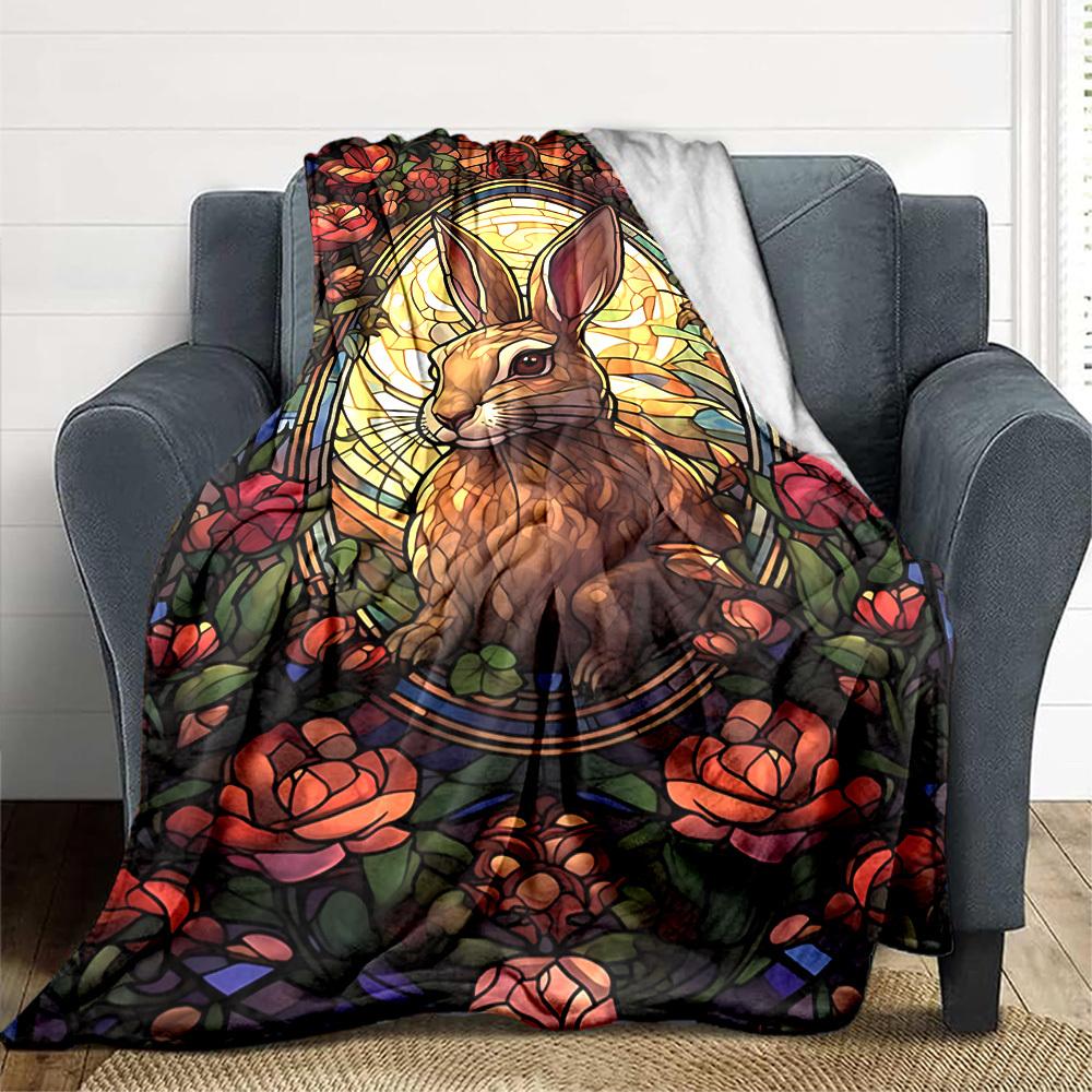 1pc Stained Glass Bunny Blanket Lightweight Flannel Blanket Throw Blanket For Sofa, Bed, Travel, Camping, Livingroom, Office, Couch, Chair, And Bed yy 100x150cm
1pc Stained Glass Bunny Blanket Lightweight Flannel Blanket Throw Blanket For Sofa, Bed, Travel, Camping, Livingroom, Office, Couch, Chair, And Bed yy 100x150cm