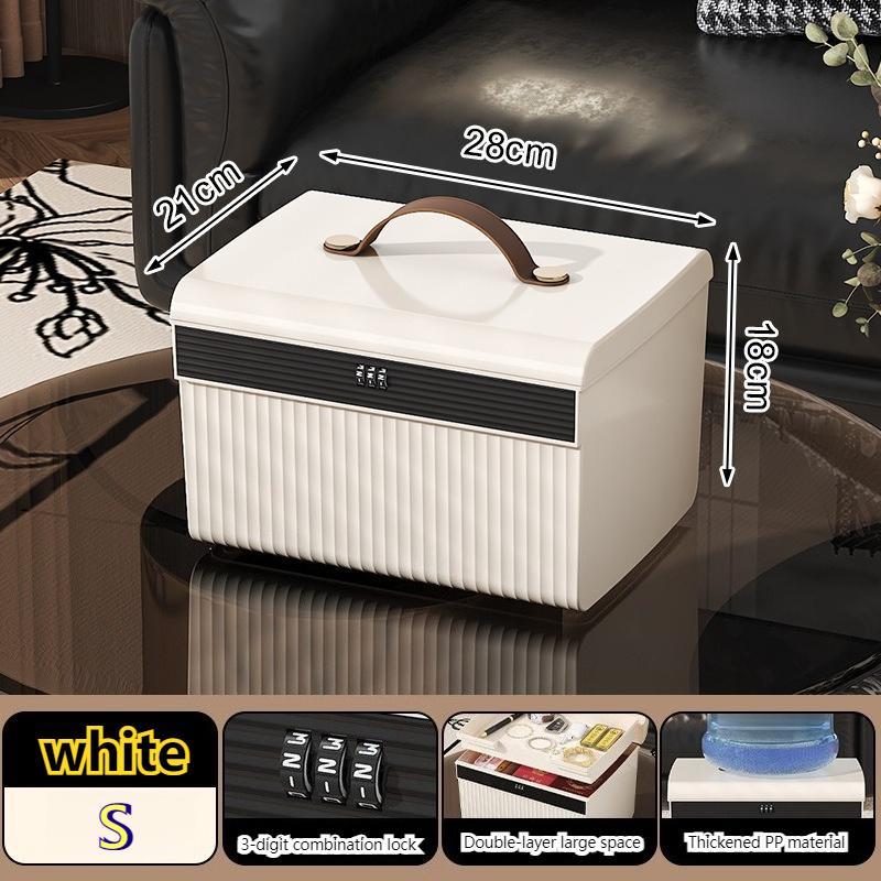 Portable Password Box with Lock for Passport Certificate 2 Layers Lockable Lock Safe Box Large Capacity Storage Box Home Office
Portable Password Box with Lock for Passport Certificate 2 Layers Lockable Lock Safe Box Large Capacity Storage Box Home Office
