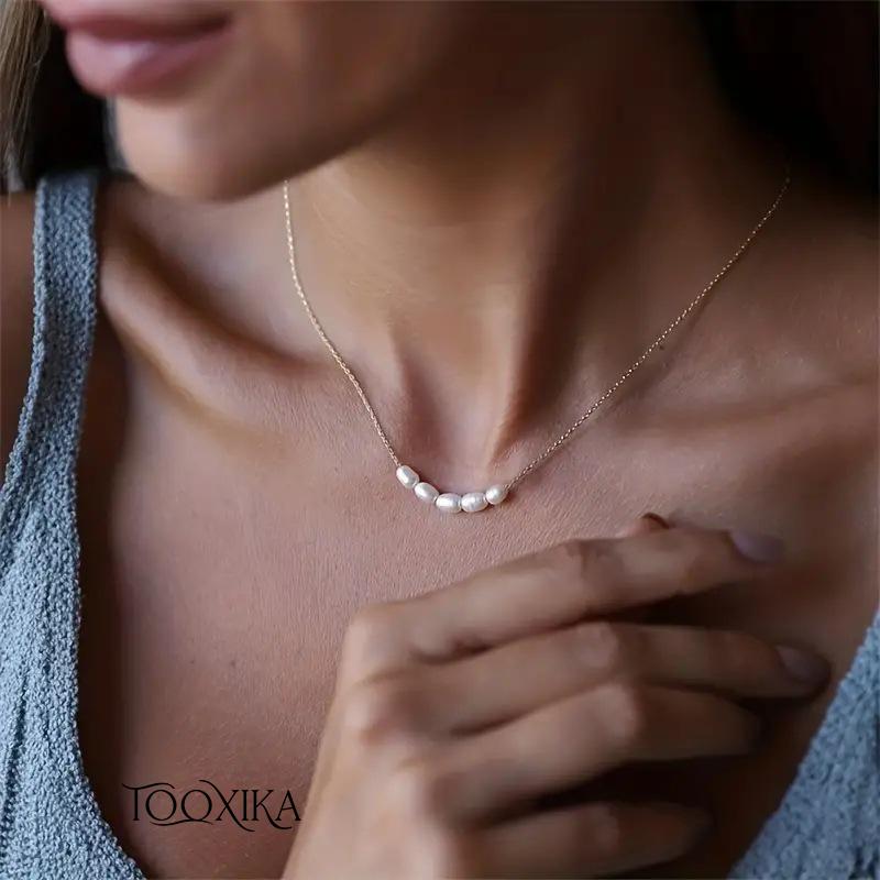 Tooxika 5 ожерелье из пресноводного жемчуга женская мода из нержавеющей стали позолоченная цепочка на ключицы ювелирные изделия
Tooxika 5 ожерелье из пресноводного жемчуга женская мода из нержавеющей стали позолоченная цепочка на ключицы ювелирные изделия