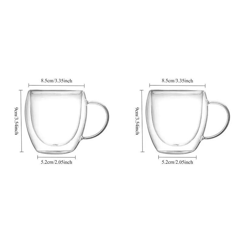 233ml/320ml Coffee Cup with Handle Double Wall Glass Cup Heat-resistant Water Bottle Premium Iced Latte Mocha Cups Beverage Mug 2pcs
233ml/320ml Coffee Cup with Handle Double Wall Glass Cup Heat-resistant Water Bottle Premium Iced Latte Mocha Cups Beverage Mug 2pcs