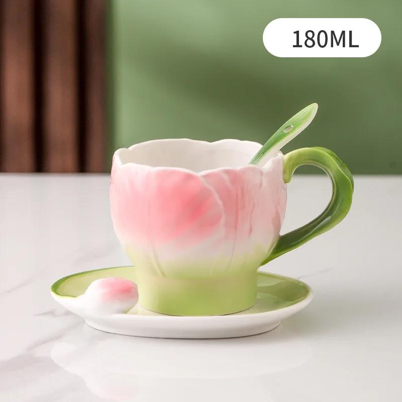 Underglaze Colored Ceramic Mug Tulip Coffee Cup and Saucer Set Flower Teacups Milk Tea Cups Water Glasses Breakfast Cup Milk Mug 101-200ml рожевий
Underglaze Colored Ceramic Mug Tulip Coffee Cup and Saucer Set Flower Teacups Milk Tea Cups Water Glasses Breakfast Cup Milk Mug 101-200ml рожевий