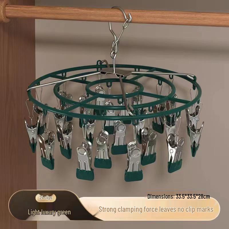 24-Clip Stainless Steel Sock Drying Rack - Windproof Multi-Clip for Balcony or Indoors 1 зелёный
24-Clip Stainless Steel Sock Drying Rack - Windproof Multi-Clip for Balcony or Indoors 1 зелёный