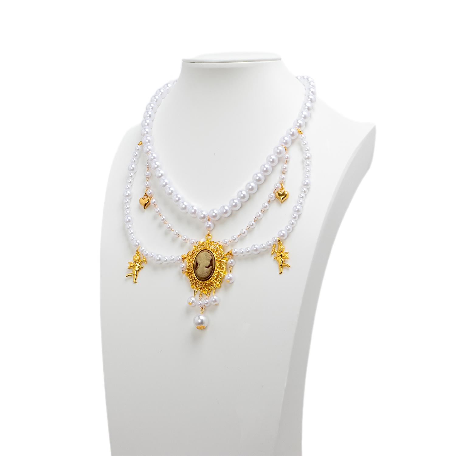 Handmade Necklace Virgin Mary Heart Cupid Pendant Pearl Necklace Lolita Wedding Bride Accessorise Retro Collarbone Chain белый
Handmade Necklace Virgin Mary Heart Cupid Pendant Pearl Necklace Lolita Wedding Bride Accessorise Retro Collarbone Chain белый