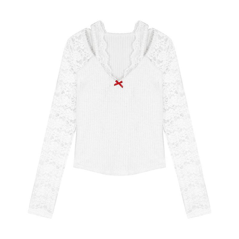 Женский облегающий свитер с V-образным вырезом, белым кружевным пэчворком и длинными рукавами S белый/слоновая кость
Женский облегающий свитер с V-образным вырезом, белым кружевным пэчворком и длинными рукавами S белый/слоновая кость