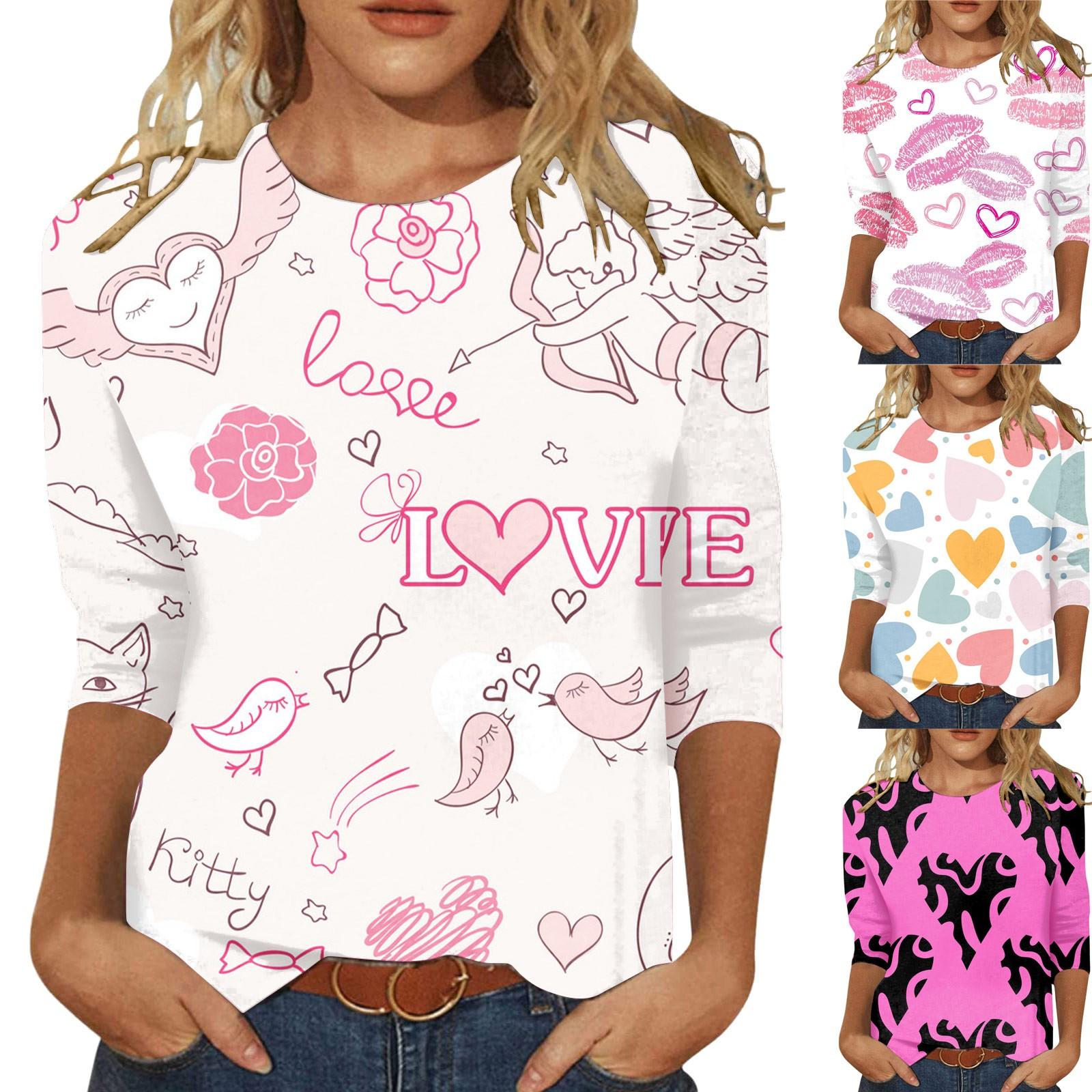 Модный женский осенне-зимний день Святого Валентина, повседневный топ с длинным рукавом с круглым вырезом и принтом
Модный женский осенне-зимний день Святого Валентина, повседневный топ с длинным рукавом с круглым вырезом и принтом