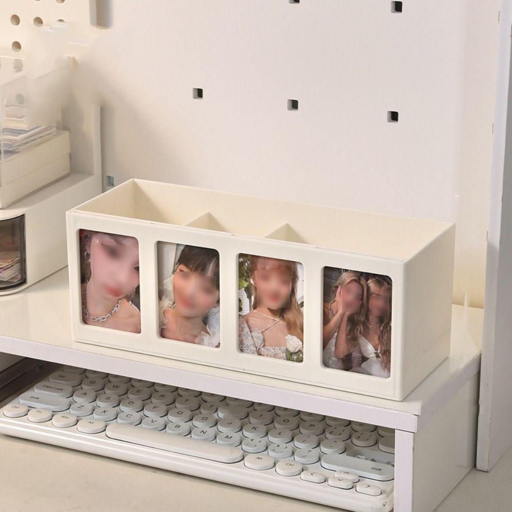 Picture Frame Photocard Holder 3 Compartments Desktop Organizer Durable Idol Card Storage Case Pen
Picture Frame Photocard Holder 3 Compartments Desktop Organizer Durable Idol Card Storage Case Pen