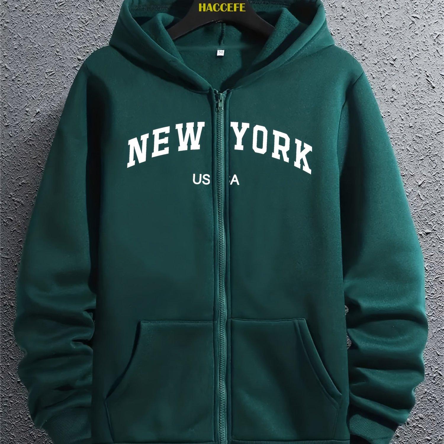 Men s Long Sleeved Zipper Jacket with New York Lettering, Casual Multi-functional Hooded Sweatshirt, Suitable for All Seasons XL
Men s Long Sleeved Zipper Jacket with New York Lettering, Casual Multi-functional Hooded Sweatshirt, Suitable for All Seasons XL