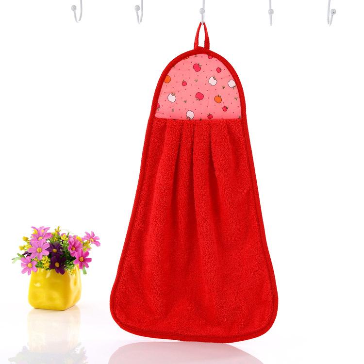 Коралловое бархатное полотенце для рук из микрофибры, крючок для полотенца, подвесное полотенце для кухни, ванной комнаты, чистящее впитывающее полотенце 32*46