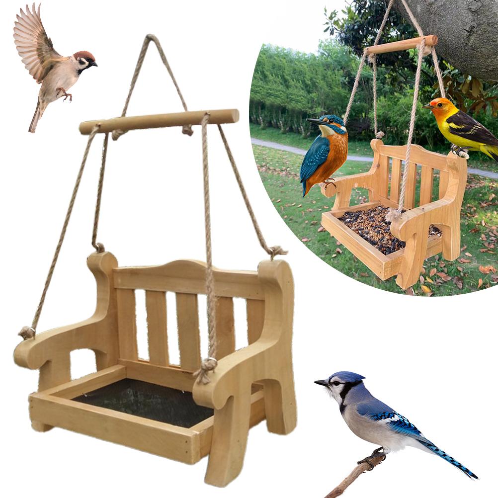 Bird Feeder Swing Hanging Bird Feeder Wooden Chair Shape Swing Bird Feeder for Windowsill Tree
Bird Feeder Swing Hanging Bird Feeder Wooden Chair Shape Swing Bird Feeder for Windowsill Tree