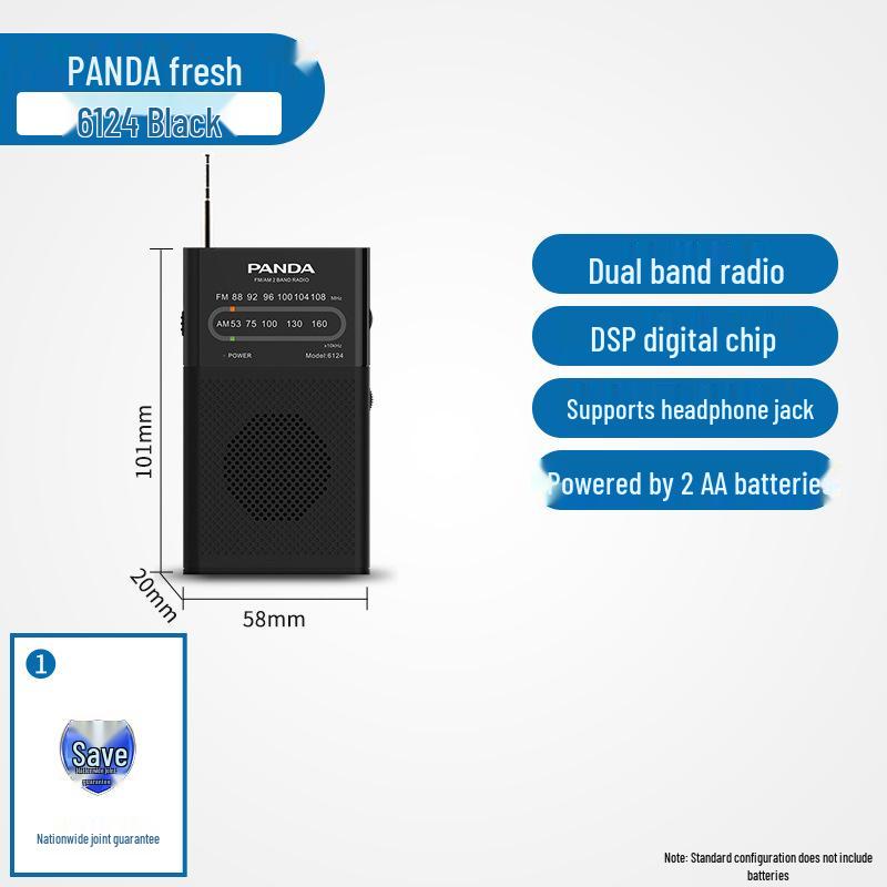 Panda 6124 Mini Portable FM Radio for Seniors - Pocket-sized, Simple Model 58*20*101mm
Panda 6124 Mini Portable FM Radio for Seniors - Pocket-sized, Simple Model 58*20*101mm