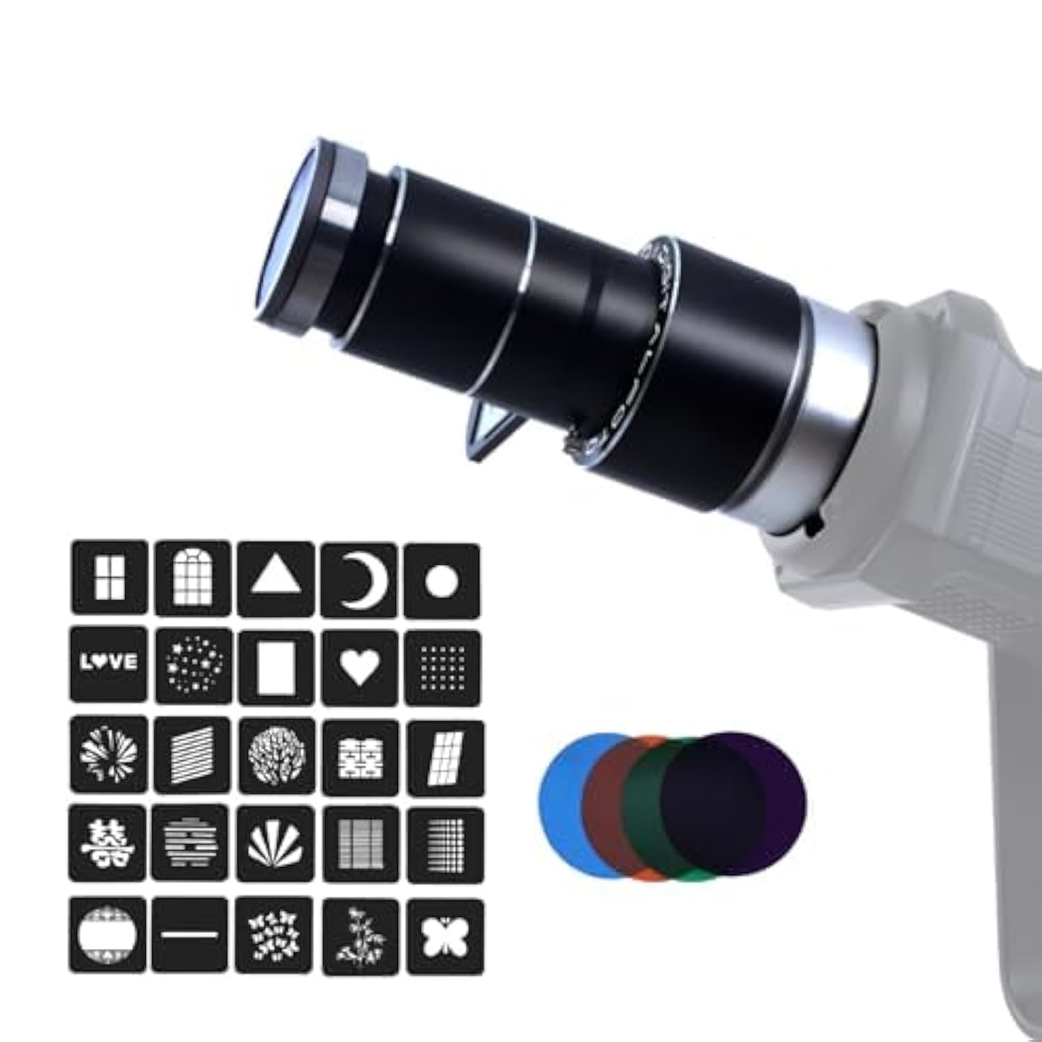 DF DIGITALFOTO Bowens Mount Optical 4 Color 25 Filter Lens and Projector for Monolight Photography LED Light and Strobe Light Photography Equipment
DF DIGITALFOTO Bowens Mount Optical 4 Color 25 Filter Lens and Projector for Monolight Photography LED Light and Strobe Light Photography Equipment