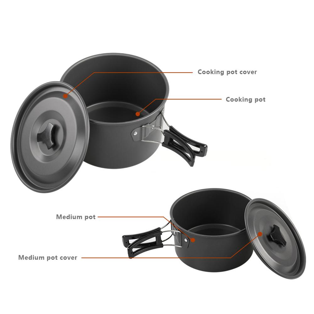 AOTU Portable Handle Frying Pan Camping Pot Cookware Set for 4-5 People (No FDA,BPA-Free) Black
AOTU Portable Handle Frying Pan Camping Pot Cookware Set for 4-5 People (No FDA,BPA-Free) Black