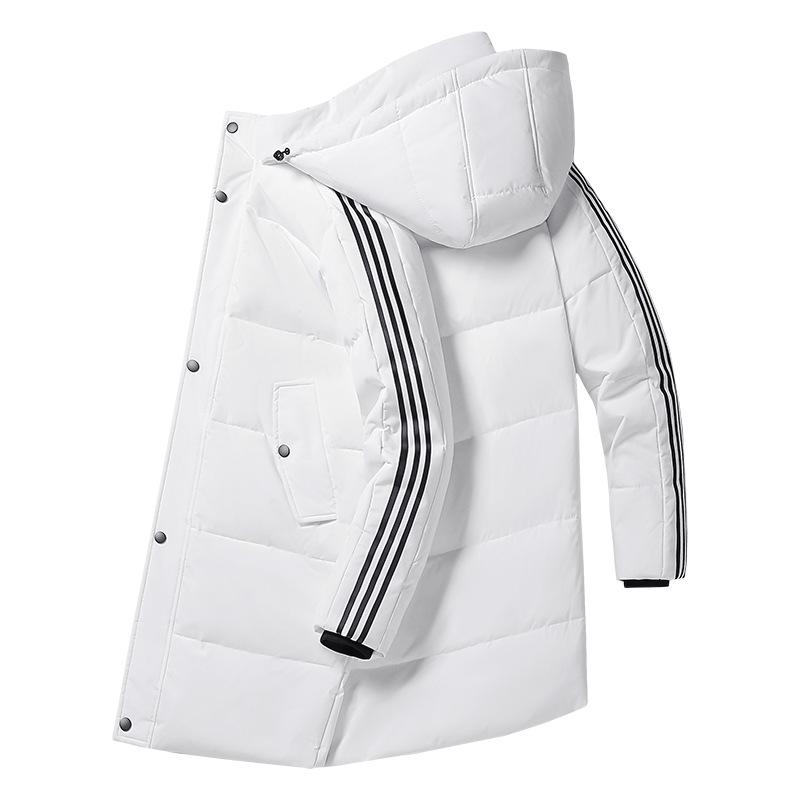 Winter men s down jacket for teenagers medium and long three-stripe coat outdoor men s hooded thickened coat S
Winter men s down jacket for teenagers medium and long three-stripe coat outdoor men s hooded thickened coat S