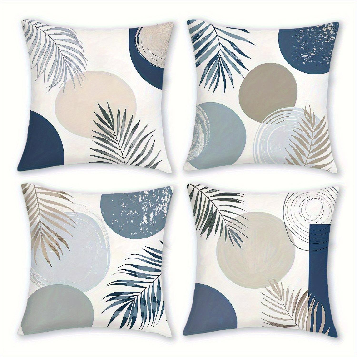 Modern Blue & Neutral Palm Leaf Pillowcase - Geometric Pattern Pillow Cover for Sofa Bedroom Living Room 4PC-45x45cm
Modern Blue & Neutral Palm Leaf Pillowcase - Geometric Pattern Pillow Cover for Sofa Bedroom Living Room 4PC-45x45cm