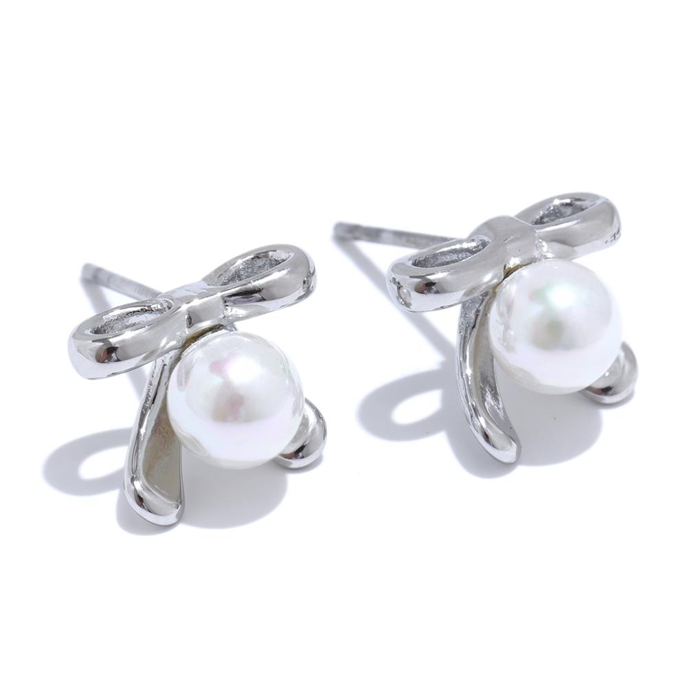 Yhpup Elegant Imitation Pearls Bead Bow Knot Stud Earrings Fashion Stainless Steel Korean Style Daily Jewelry Wholesale
Yhpup Elegant Imitation Pearls Bead Bow Knot Stud Earrings Fashion Stainless Steel Korean Style Daily Jewelry Wholesale