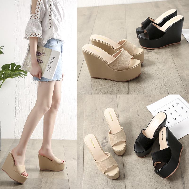 New sweet fashion casual simple high heel wedge heel platform women s slippers muffin women s sandals - 34
New sweet fashion casual simple high heel wedge heel platform women s slippers muffin women s sandals - 34