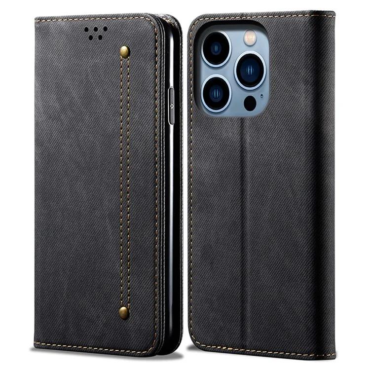 For iPhone 16 Pro Case Jeans Cloth Texture Anti-Scratch Leather Stand Phone Cover - Black
For iPhone 16 Pro Case Jeans Cloth Texture Anti-Scratch Leather Stand Phone Cover - Black