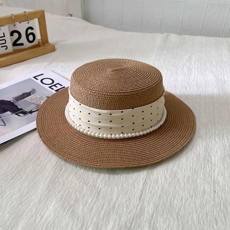 Holiday polka dot flat top top hat women s summer elegant pearl straw hat travel seaside sun protection hat Adjustable хакі
Holiday polka dot flat top top hat women s summer elegant pearl straw hat travel seaside sun protection hat Adjustable хакі